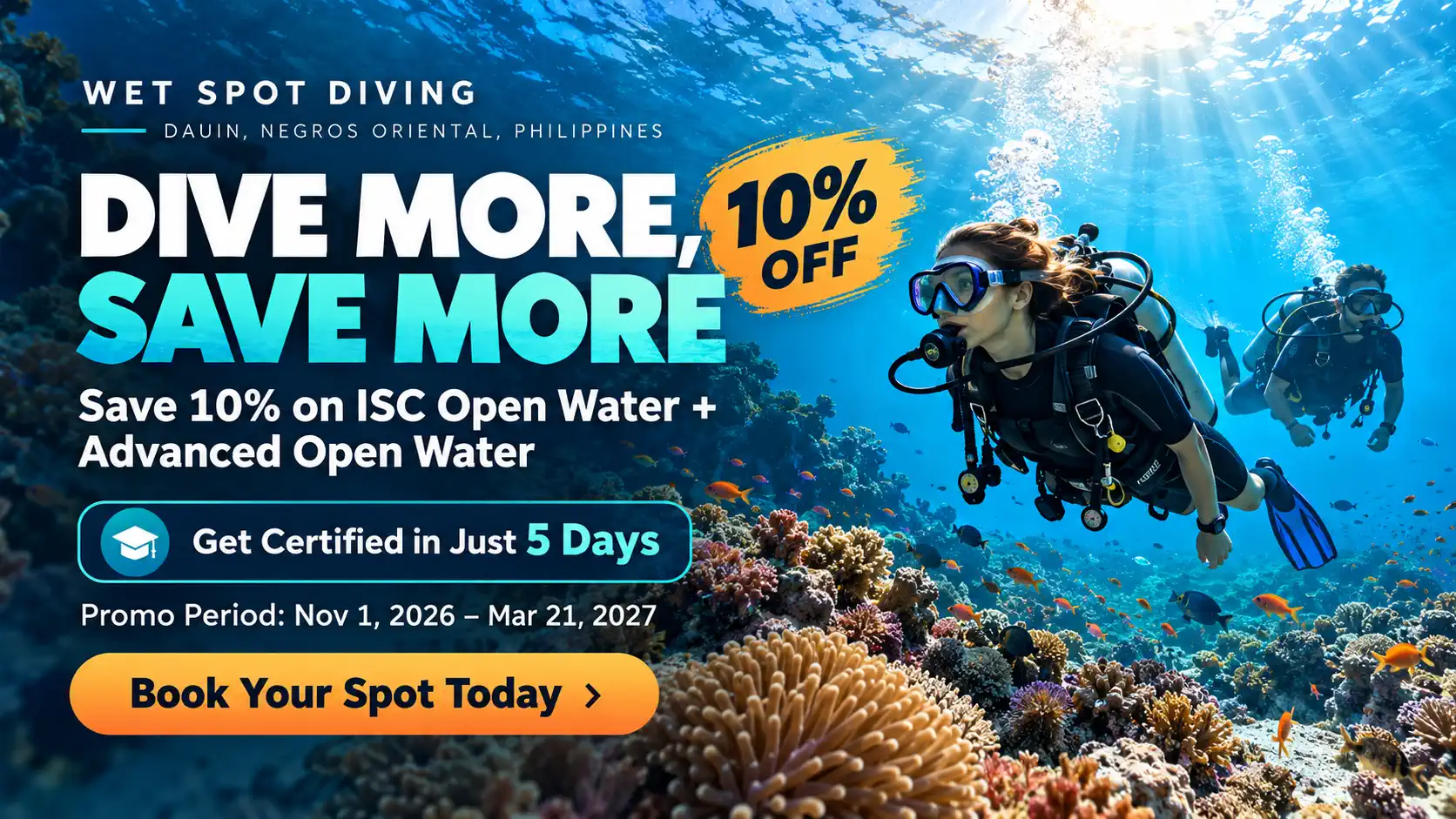 Dive More, Save More at Wet Spot Diving Dauin
