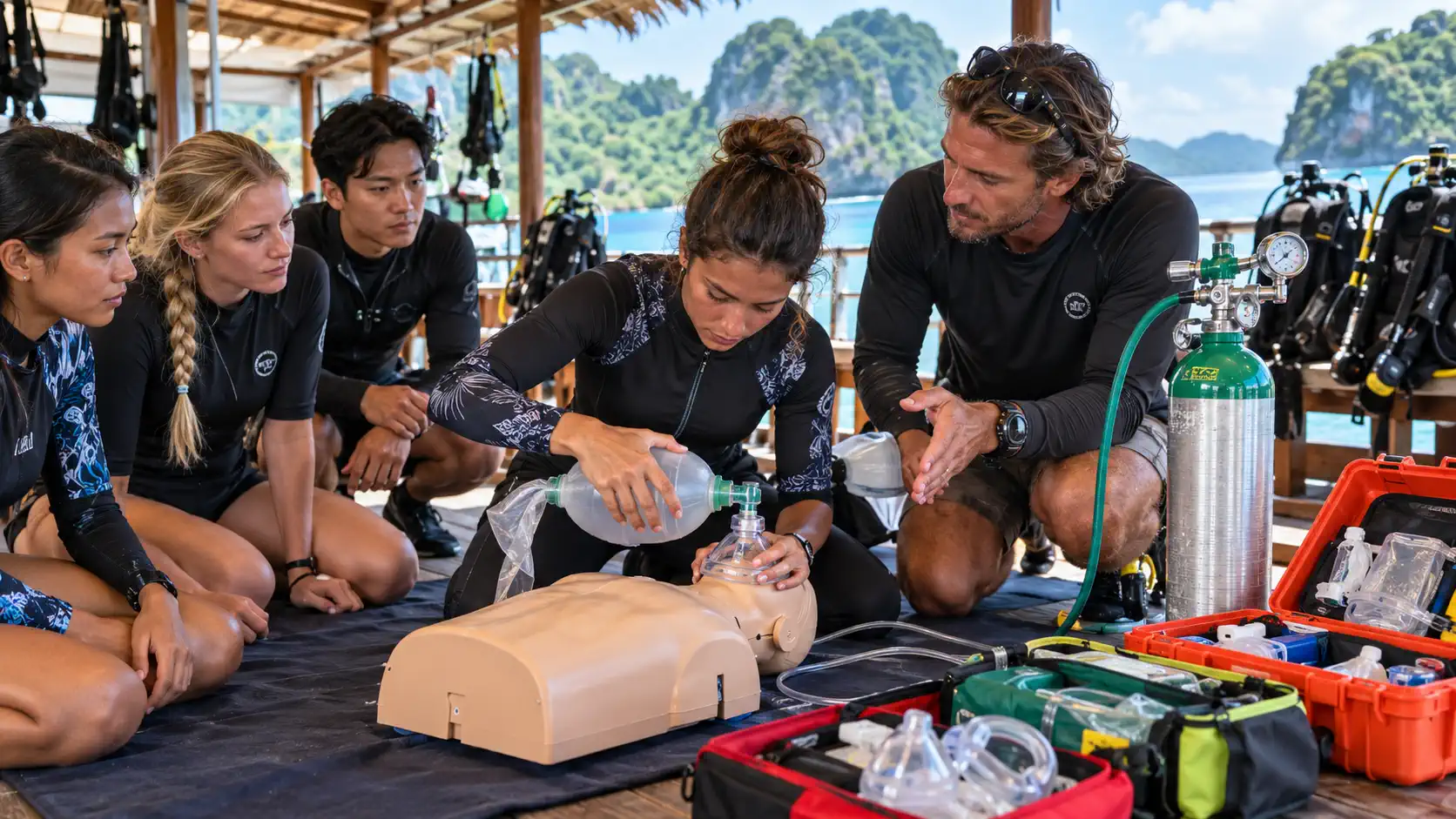 Wet spot scuba dauin CPR and Oxygen certification 5 Oxygen Administration Training
