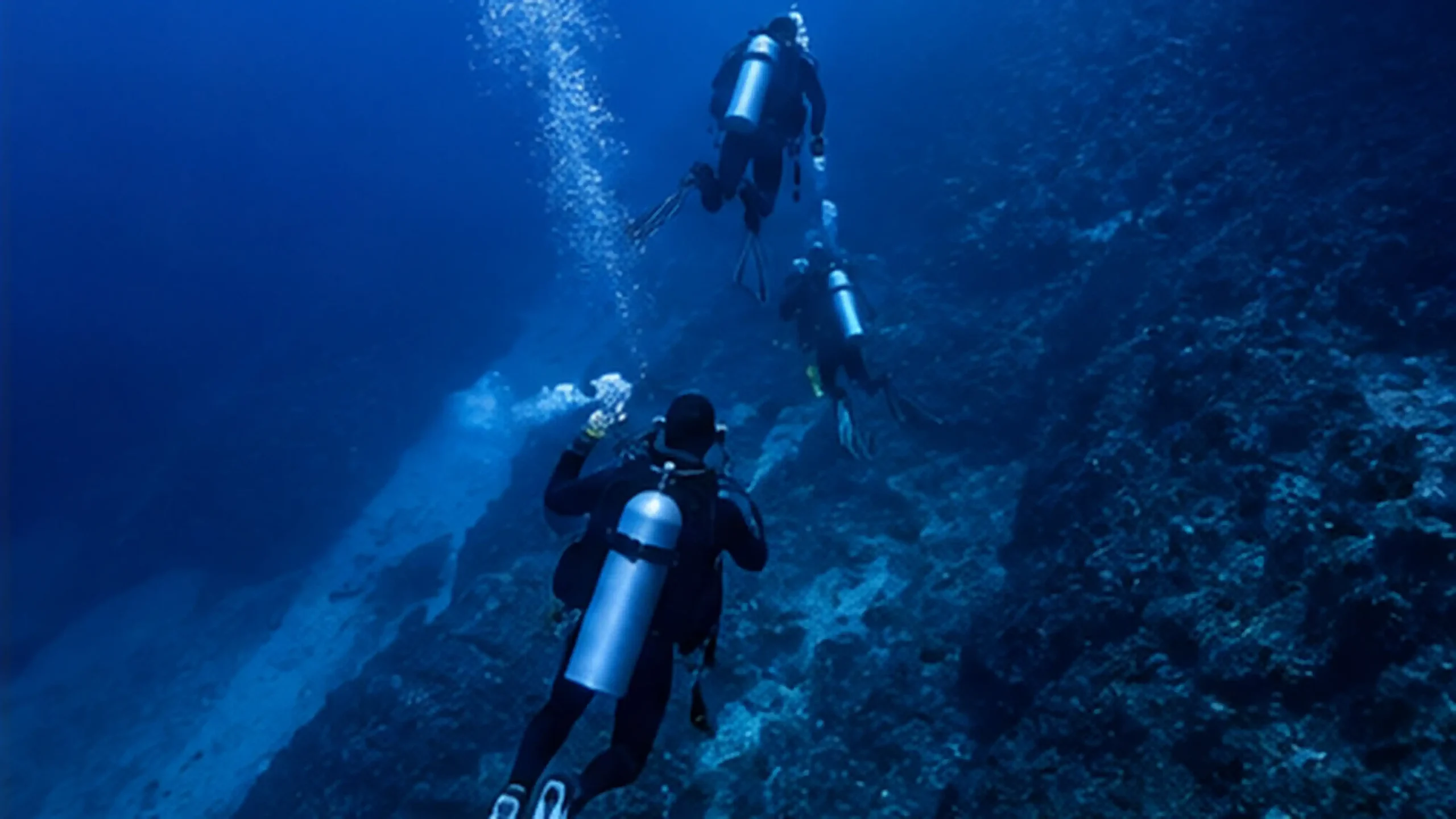wet spot scuba dauin deep dive 40 buddy team descent scaled -Wet Spot Scuba Diving Dauin Philippines