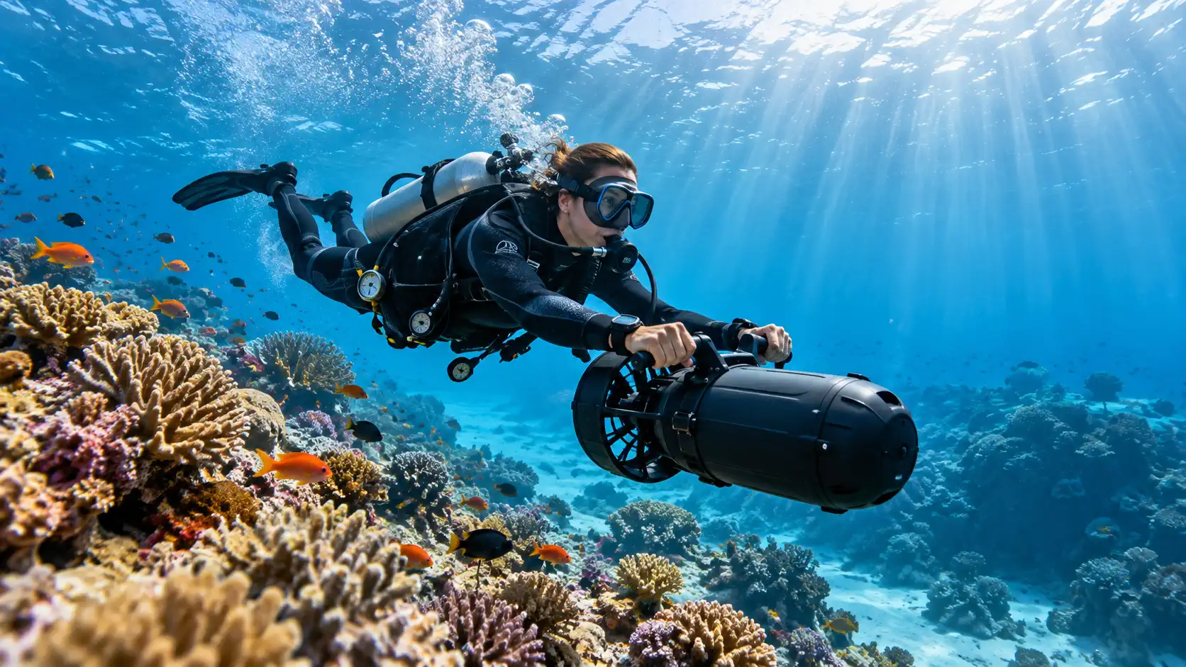 wet spot scuba dauin dpv diver 2 -Wet Spot Scuba Diving Dauin Philippines