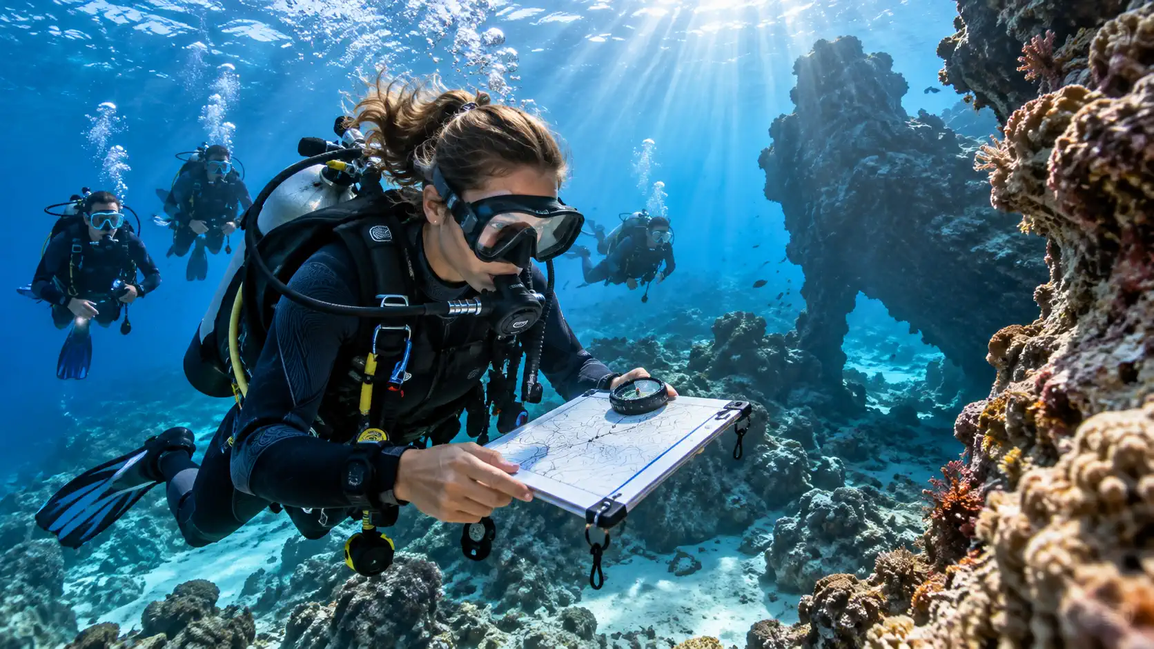 wet spot scuba dauin navigation diver 3 -Wet Spot Scuba Diving Dauin Philippines